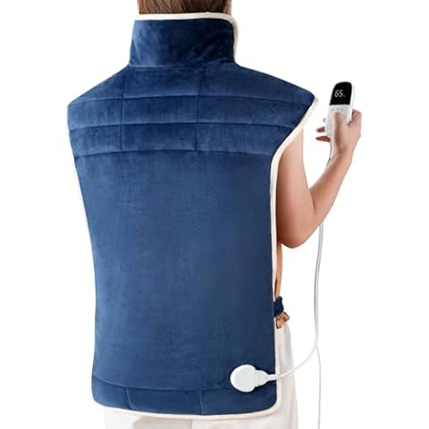 Zgrmbo Heating Pad for Back Pain Relief, FSA HSA Eligible, 23"x35", 3.4lb Weighted Electric Neck Shoulders Heat Pad, Large Back Heated Wrap, 86℉-158℉Heat Settings, Great Gifts for Women Men, Washable Cover