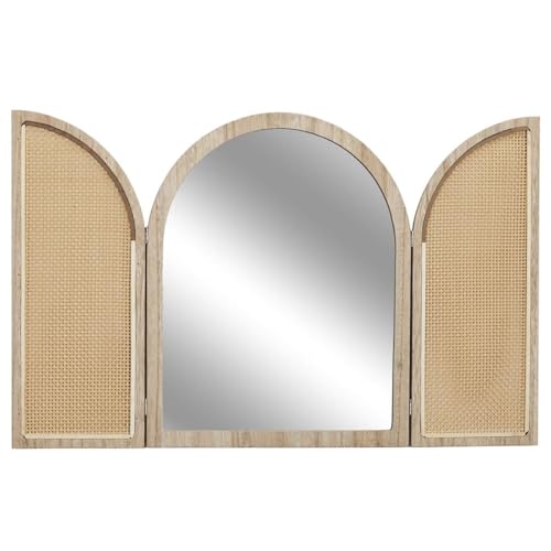 AltoBuy Miroir à volet Effet Bois et façades en rotin - Maya