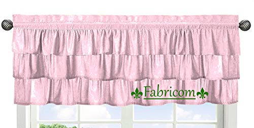 Fabricom Baby Pink Belle Valance Shabby Chic Style Single Curtain, 15”x54