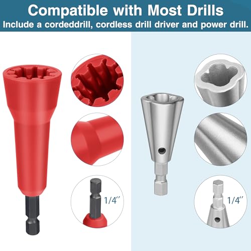 Image of Wire Nut Twister,Wire Twisting Tool,Wire Nut Twiter for Drill,Spin Twist Wire Connector Socket,Wire Connector Driver with 1 /4 inch Chuck,Wire Stripping and Twisting Tool(Wire Nut Twister Red)