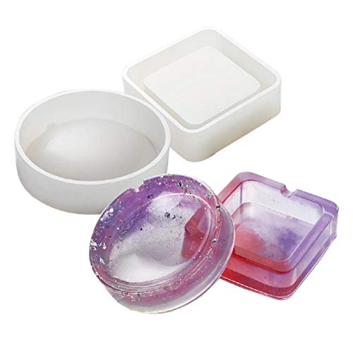 Yalulu 2pcs Ashtray DIY Flexible Resin Epoxy Jewelry Mould Silicone Mold for Making Crafting, Resin Epoxy