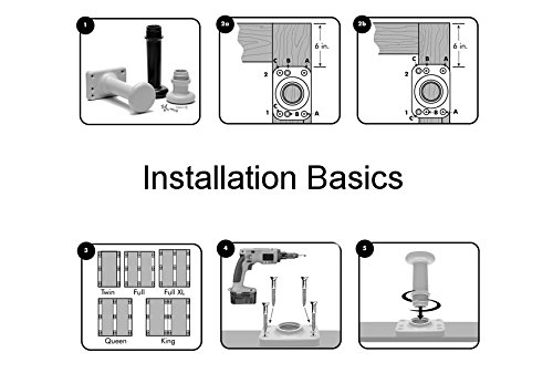 Universal Bedlegs 10" 2Pc Plastic Screw-In Legs Set Of 6, Sand #TOP3