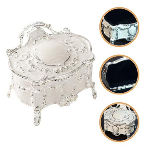 Boîte à bijoux vintage avec compartiments velours pour bagues et boucles
