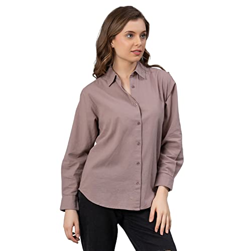 Image of Mode Women's Solid Regular Fit Shirt (MFS0030 Light Taupe
