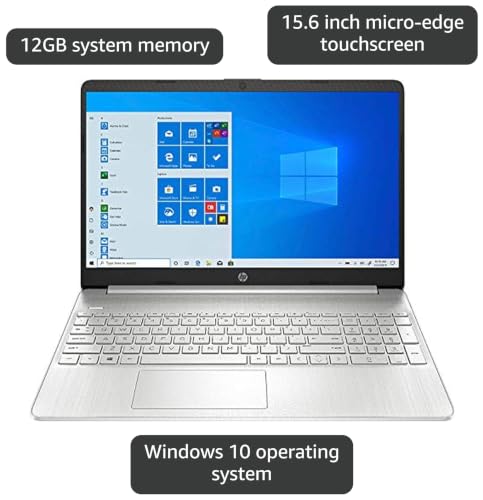 Image of HP 2020 15.6 inch Touchscreen Laptop Computer / 10th Gen Intel Quard-Core i5 1035G1 up to 3.6GHz / 12GB DDR4 RAM / 256GB PCIe SSD / 802.11ac WiFi /Bluetooth 4.2 / USB 3.1 Type-C /HDMI /Silver /Windows 10 Home