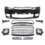 YHB Front Complete Bumper Cover Kit w/Fog Lamp for 2016 2017 2018 2019 2020 Dodge Durango SRT - Full Bumper Set