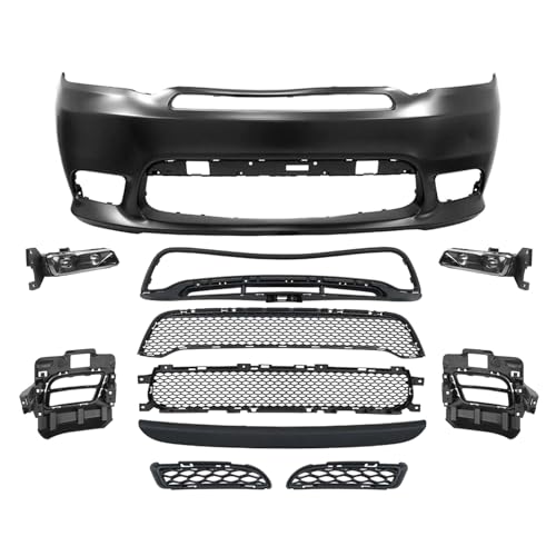 YHB Front Complete Bumper Cover Kit w/Fog Lamp for 2016 2017 2018 2019 2020 Dodge Durango SRT - Full Bumper Set
