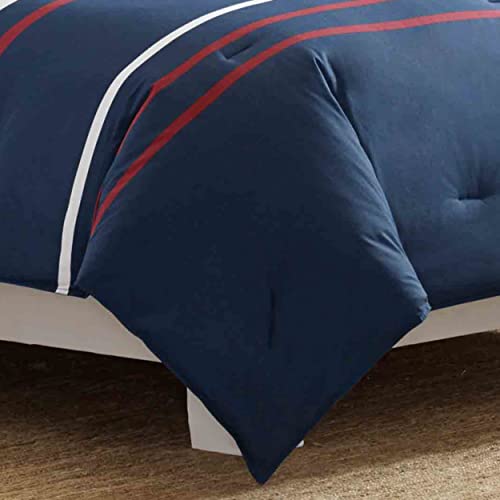 Nautica - Queen Comforter Set, Cotton Bedding with Matching Shams, Striped Home Decor (Bradford Navy/Beige, Queen) by Nautica - Used condition - Image 8