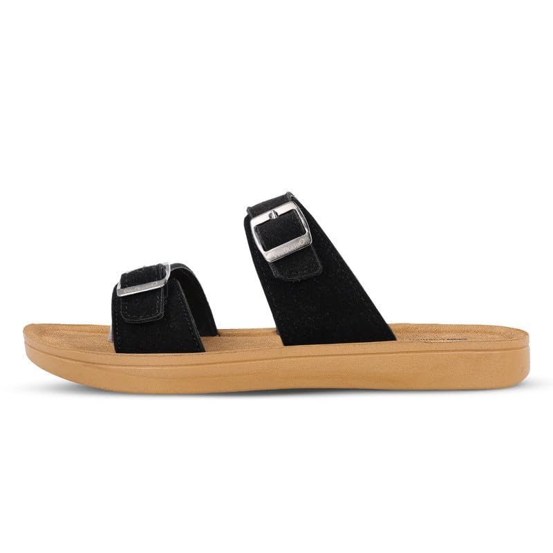 Image of WALKAROO Women's Fashion Sandals with Cushion Sole, Toe Seperator, Dual Straps with Buckles and Lightweight - WL7581
