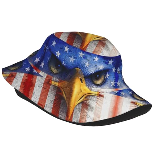Sombrero tipo Bucket con bandera de América unisex miniatura 2