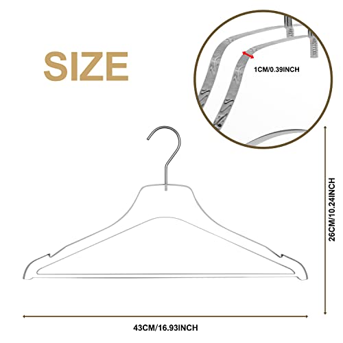 Quality Acrylic Clear Lucite Hangers 20-Pack With Bar Chrome Hooks For Clothes, Pants, Suit Jackets, Coats, And Shirts, Closet And Wardrobe Organization (Chrome/Gloss Silver Hook, 20) #TOP4