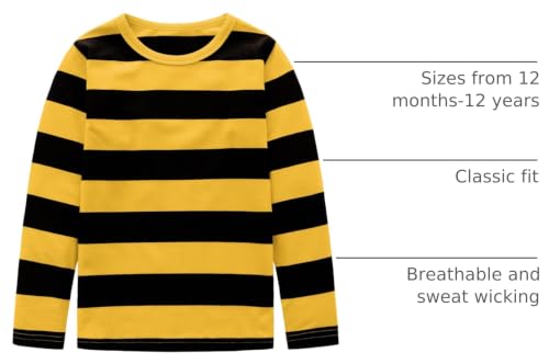 Image of Boys Rainbow Striped Shirt Cotton Long Sleeve T-Shirts