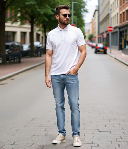 Image of ETHANOL Men's Straight Knit Denim Jeans