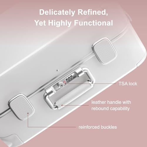 LEVEL8 Zipperless Carry On Luggage with Aluminum Frame,20",Off White by LEVEL8 - Used condition - Image 2