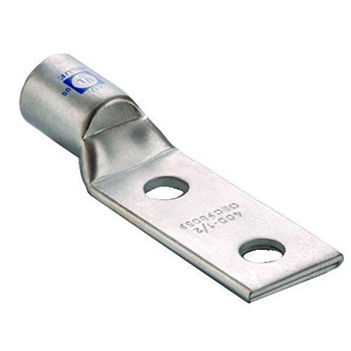 Image of Morris 94110 Morris Products 94110 Short Barrel Compression Lug, Copper, 2 Holes, #8 Awg Wire Range, #10 Stud Size, 5 /8 inch Hole Spacing Hole Spacing