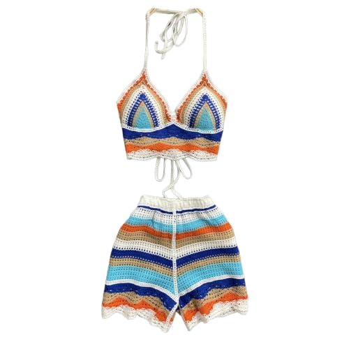 Conjunto halter de dos piezas con pantalones de pierna ancha fluida