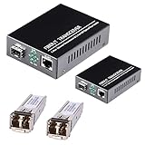A Pair of Fiber Transceiver, 1.25G/s Bidi Gigabit Multi-Mode SFP Ethernet Media Converter with 2PCS