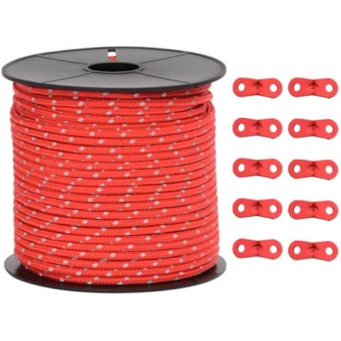 vidaXL Reflective Tent Guy Rope with Tensioners Cover