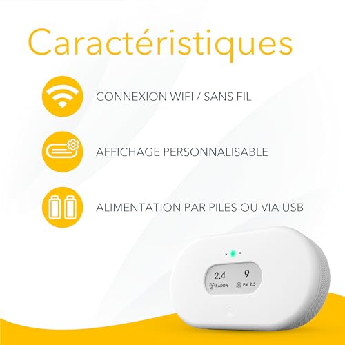 Détecteur de radon et CO2 Airthings 2960 View Plus avec application mobile - 6