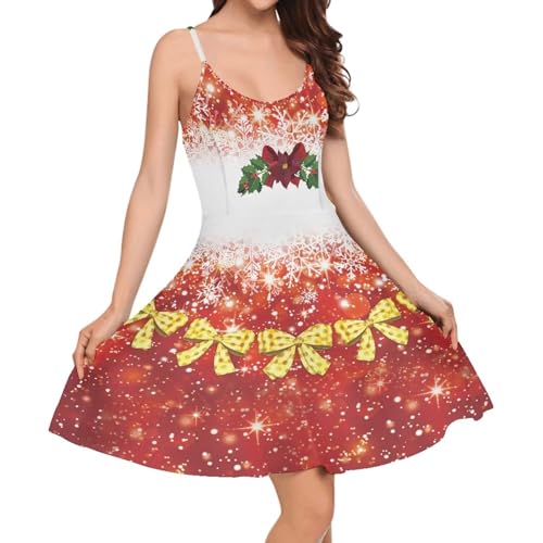 Image of Cozeyat Women Girls Summer Sleeveless Dress Casual Swing Beach Cover Up Knee Length Dresses,Large Size XS-4XL