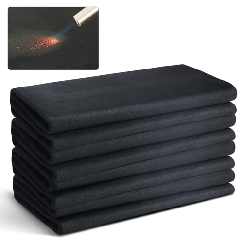 VEVOR 4er-Set Schweißdecke 950 x 910 x 3 mm Schweißschutzdecke 982℃ Hitzebeständigkeit Hitzeschutzgewebe Wärmeschutzmatte Kohlefaser Löschdecke feuerfeste Unterlage Brandschutzmatte Feuermatte