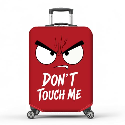 MAYJOYDIY Red Anger Luggage Cover Don't Touch Me Elastic Baggage Covers Fashion Dust-Proof Suitcase Sleeve Anti-Scratch Washable Suitcase Protector L Fit 26-28 inch Luggage