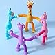 Reisverschluss-reparaturset, 4 Stück Giraffenaffen Saugnapf Spielzeug Kinder, Skalierbares Spielzeug Saugnapf Spinner Baby, Giraffe Spielzeug Geeignet für Dekompression Kinderspiel