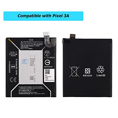 Vvsialeek G020E-B 3000 mAh Replacement Battery Compatible with Google Pixel 3A G020A G020E G020B with Toolkit