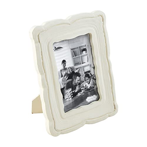 Mud Pie White Scallop Frames, Small, 7" X 5" #TOP22