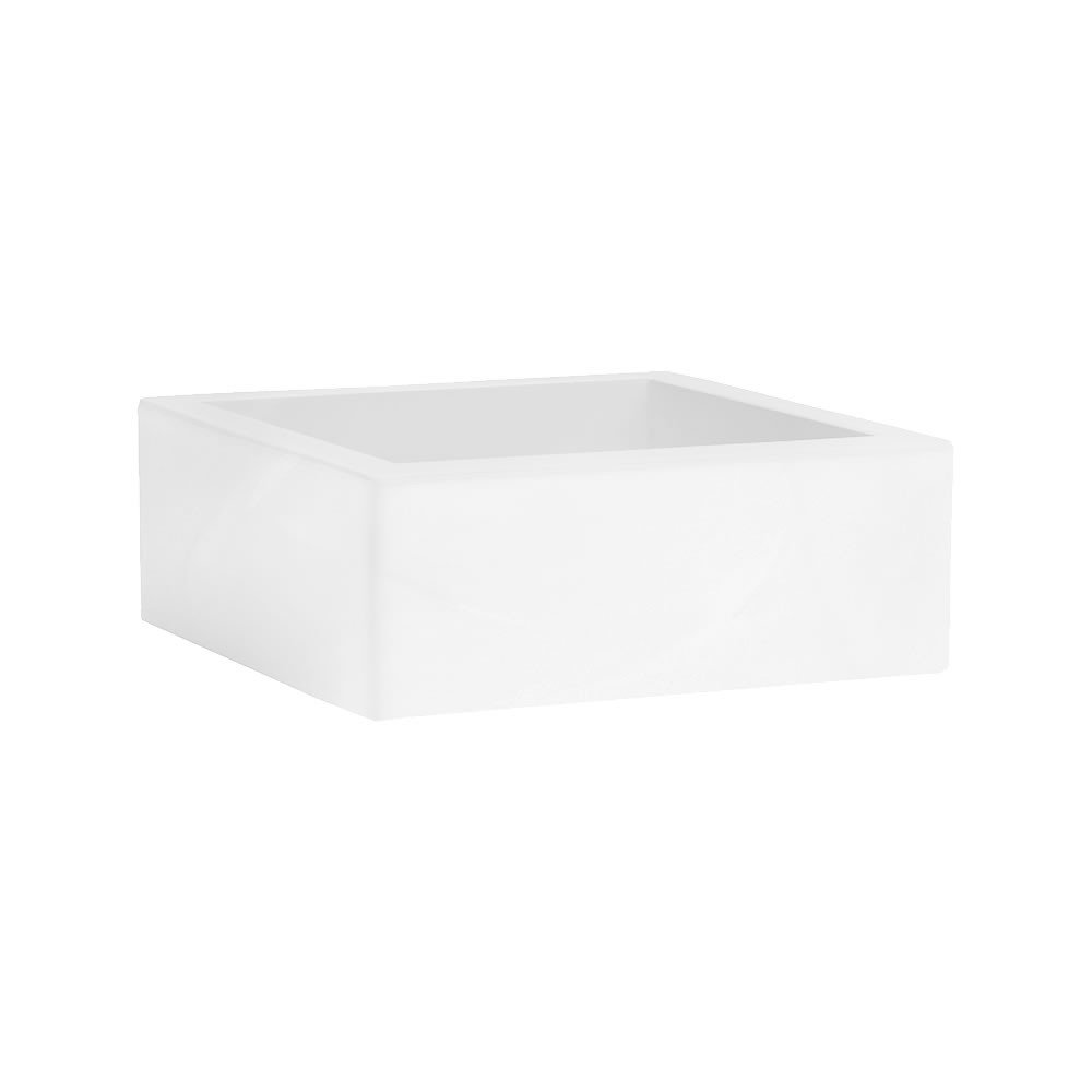 hydroflora 63002700 Vaso Quadrato Nicoli Minos 40 x 40 x 15 cm, Colore Bianco Opaco