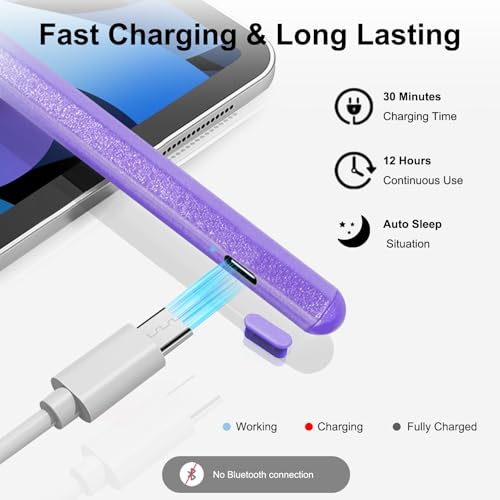 Image of Stylus Pen for ipad, Active Pencil with Quick Charge, Palm Rejection Tilt Sensor, Magnetic Pen Compatible with 2018-2022 iPad Pro 11 inch /12.9 inch /10 /9 /8 /7 /6,iPad mini 5 /6,iPad Air3 /4 /5