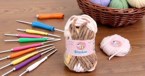Image of GANGA Knitting Yarn Thick Chunky Wool, Blankie Mustard Mix 600 GMS Best Used with Knitting Needles-QE Art-AAFJ