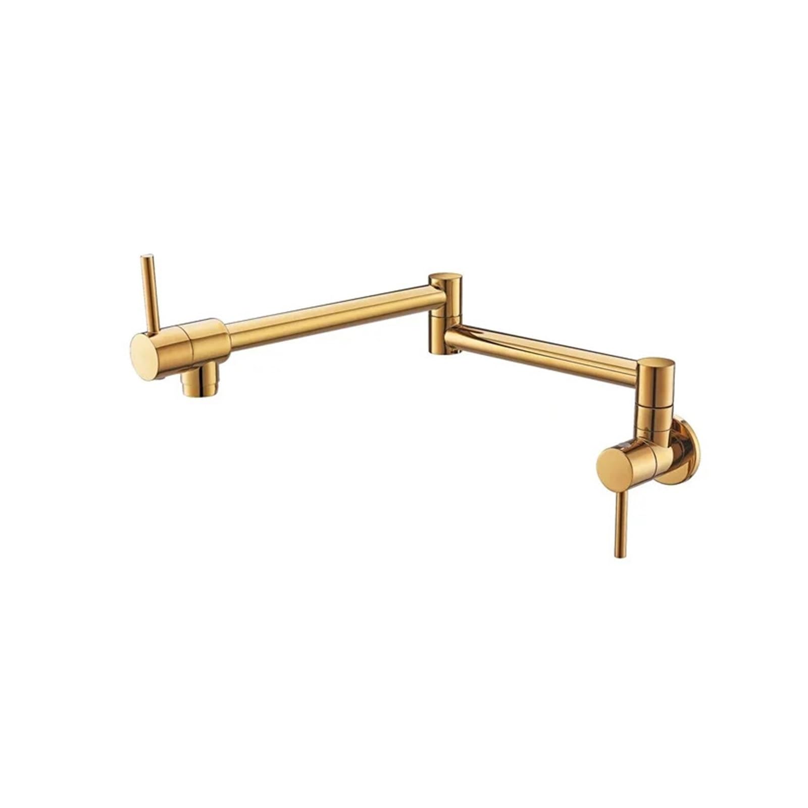 ZYCHSJXA Pot Filler Tap Wall Mounted Foldable Kitchen Faucet Inwall Cold Water Sink Rotate Folding Spout Brass(Titanium Gold)