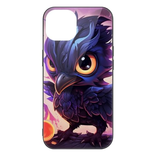 CRIVOTA for iPhone 14 Case - All-New Colourful Crows Design, Glass Back + TPU Inner Shell, Bare-Hand Feel, Extreme Slimness, Military-Grade Tested, Precise Cutouts, Cell Phone Cases for Boys Girls