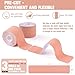 Precut Kinesiology Tape Roll, 3 Rolls, Original Cotton Kinesiology Therapeutic Athletic Tape, Belly Lift Tape, Muscle Tape for Pain Relief Recover, Elastic Kinesiology Athletic Tape