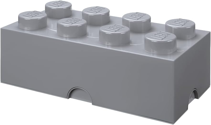 Room Copenhagen, Lego Storage Brick Box - Stackable Storage Solution - Stone Grey, Brick 8