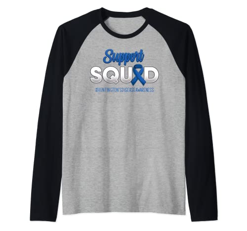 Support Squad Huntington's disease Awareness Hope Men Women Raglan Baseball Tee