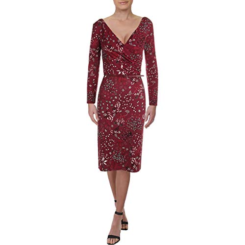 MaxMara Studios Womens Lepido Floral Knit Casual Dress Red S