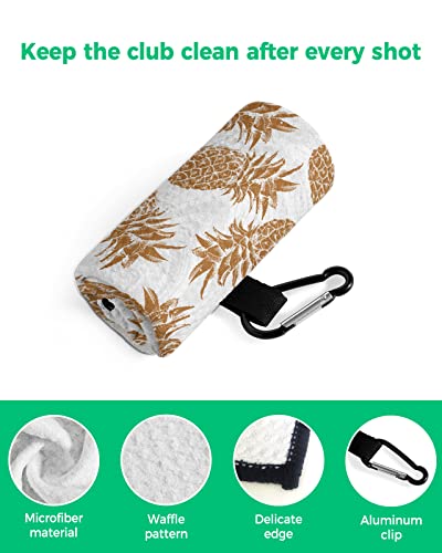 Orange Pineapple Golf Towels, Absorbent Golf Towels For Golf Bags, Quick Dry Microfiber Golf Towel Sports Towel 24"X16", Golf Gifts For Men Women Golf Fan, Summer Fruit With White Liquid Texture #TOP3