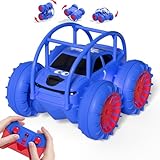 zingzoom Direct Charging Remote Control Cars, 2.4Ghz Amphibious 360° Flip Rc Stunt Car, All Terrain 4WD Child's Toy Vehicle with LED Light, Car Games Age 3-12 Boys Girls Kids Birthday Gifts Presents