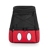Picnic TIME Disney Mickey Mouse Backpack Cooler, Insulated Leakproof Soft Cooler Backpack, Waterproof Lunch Bag, Portable Hiking Backpack Ice Chest for Picnic, Beach, Camping & Travel (Black Red)