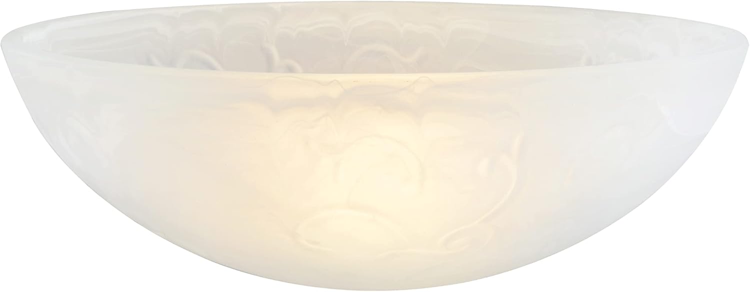 Aspen Creative 23519-11, Alabaster Replacement Glass Shade for Medium Base Socket Torchiere Lamp, Swag Lamp and Pendant & Island Fixture, 11-7/8" Diameter x 4" Height