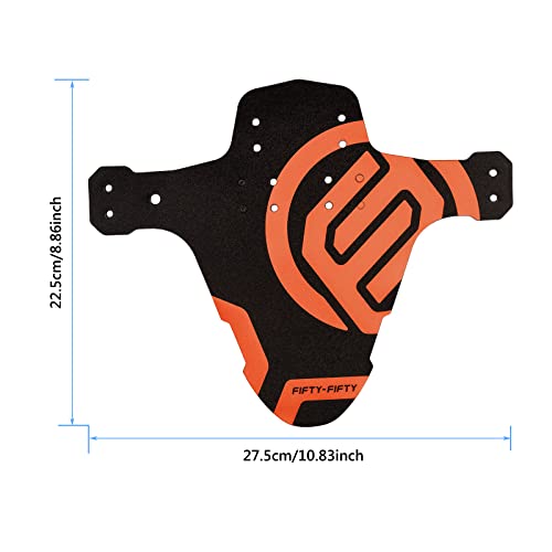 Fifty-Fifty 2-Pack Mountain Bike Fender, Mtb Mudguard, Front And Rear Compatible Bicycle Mudguard, Fits 26", 27.5", 29", Plus Size And Fat Bike Wheel Sizes (Orange) #TOP2