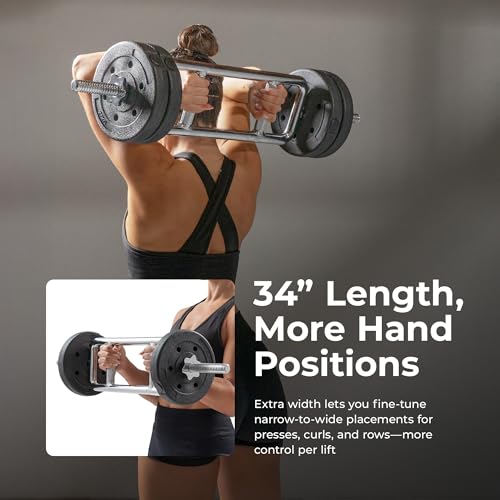 Sunny Health & Fitness 34" Standard Tricep Bar with Star-Lock Collars - image 3