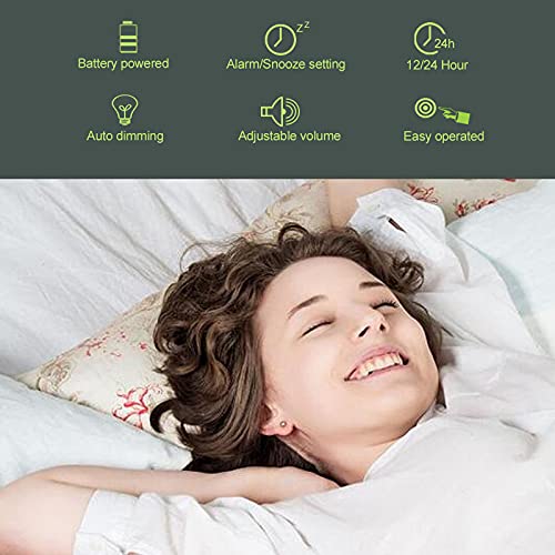 EUTUKEY Sveglia Digitale da Comodino a pile, Solo