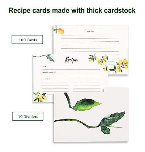 Mint & Elm Recipe Box With 100 Cards And 10 Dividers - Recipe Organizer Includes Plastic Holder For 4X6 Cards (Natural Bamboo) #TOP6