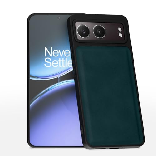 Image of Pikkme Back Cover for OnePlus Nord 4 5G | PU Leather, Full Camera Protection, Super Soft-Touch & Raised Edges Bumper Case (Green)