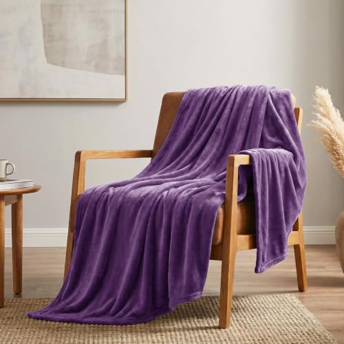 CozyLux Kuscheldecke Flauschig Decke 230x270 cm Purpur – Ansicht 6