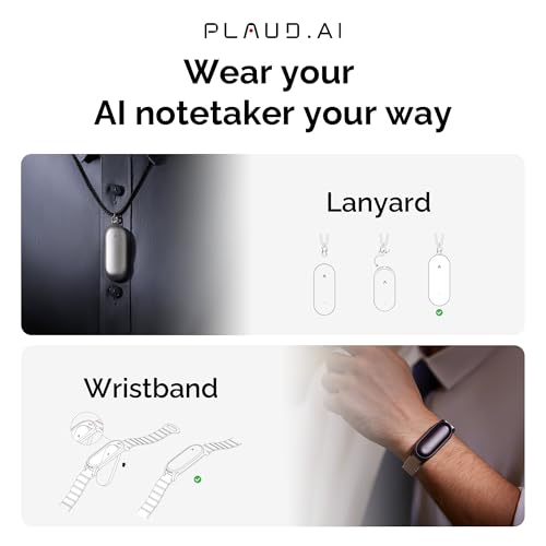 Image of AI Voice Recorder, PLAUD NotePin Voice Recorder, App Control, AI Notetaker, AI Transcribe & Summarize Support 112 Languages, 64GB Memory, Audio Recorder for Lectures, Meetings, Gray