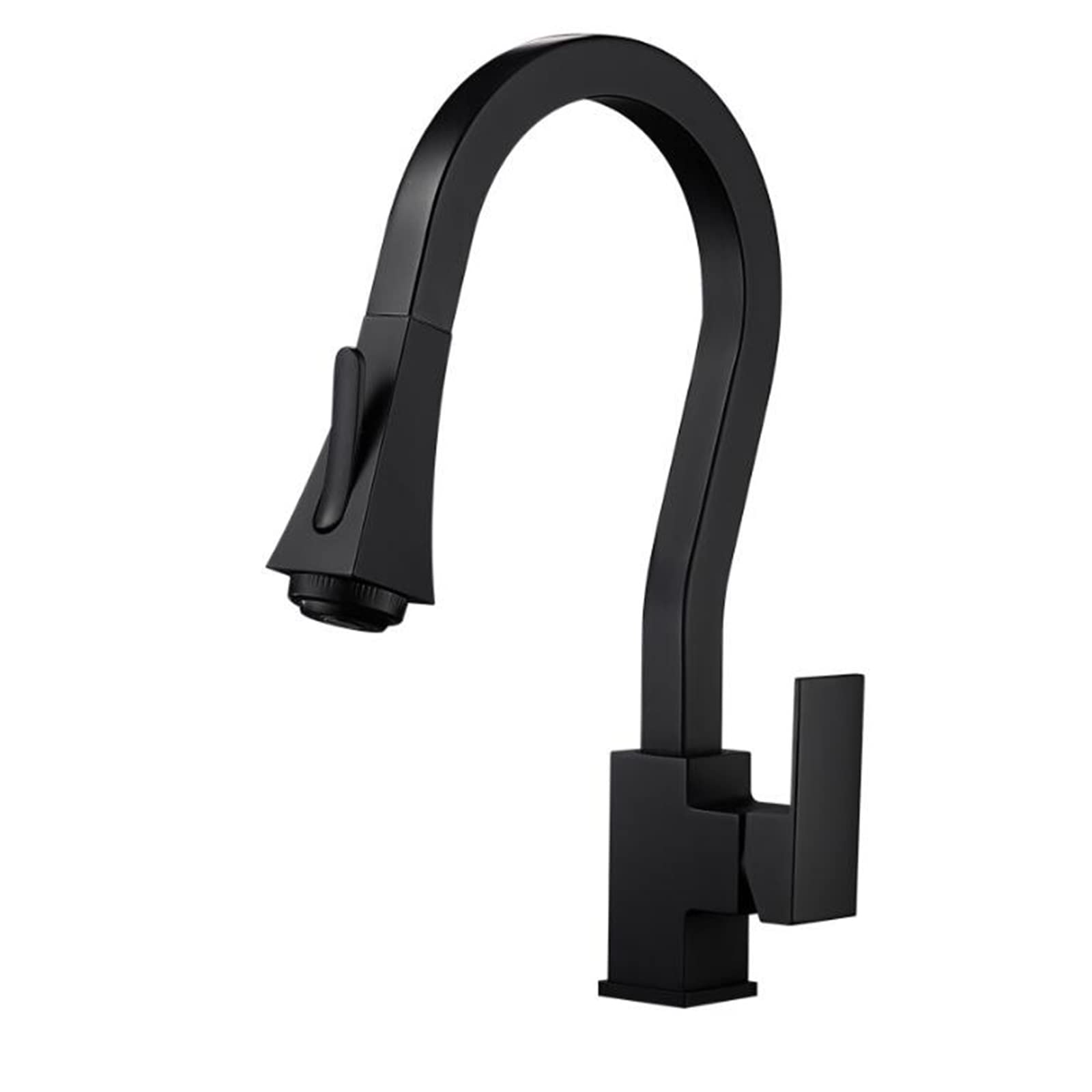 Robinet de cuisine avec douchette extractible et jet rotatif noir mat